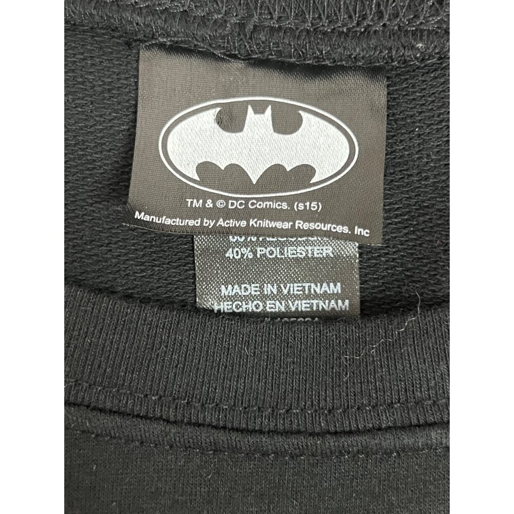 Batman Sequin Logo Sweatshirt Black Small Crew Neck Long Sleeve - Picture 10 of 15